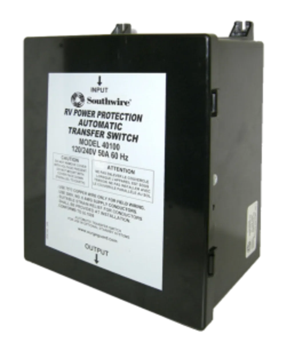 40100-001 – SOUTHWIRE Power Transfer Switch, Transfer Power Between Shore And RV Generator Automatic 50 Amp